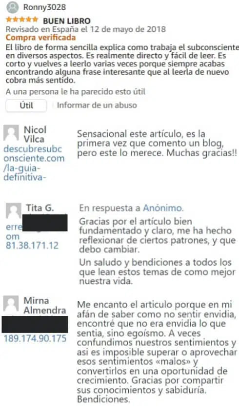 Testimonios del blog