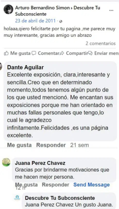 Testimonios de Facebook